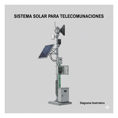 [PL1224G2RV2] Kit Solar de 28 W con PoE Pasivo 24 Vcc para 2 Radios de Ubiquiti airMAX, Cambium ePMP
